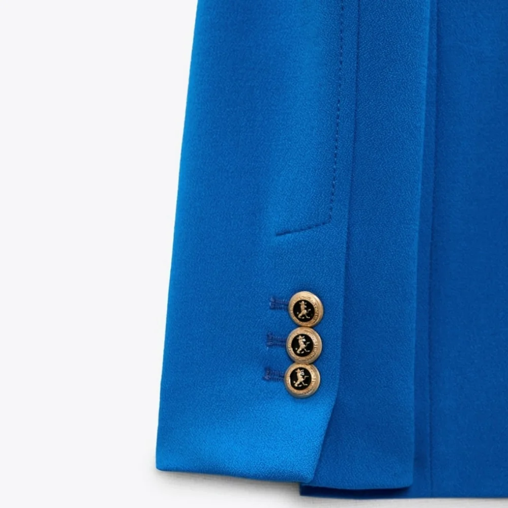 ZARA TAILORED DOUBLE BREASTED BLAZER BLUISH Bloggers favorite - Picture 14 of 16